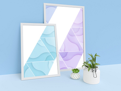 Papercut Triangles decoration illustration illustration design ocean papercut triangles vector waves