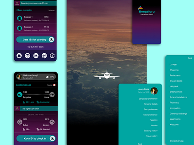 airport app app color design flight app gradiant ui ux ux design visual design