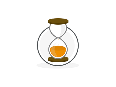 Time Glass orange oval sand simple time up vector