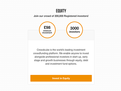 Invest card crowdfunding invest orange