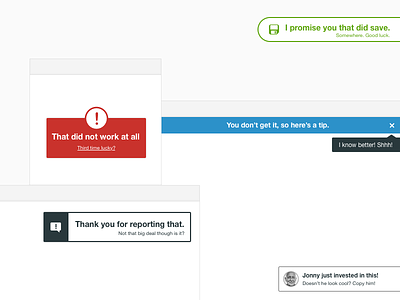 Some honest notifications error feedback icon info success ui
