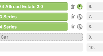 Add and removing bin choice list substitute