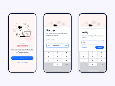 Sign up flow by Shashwat Kaul on Dribbble