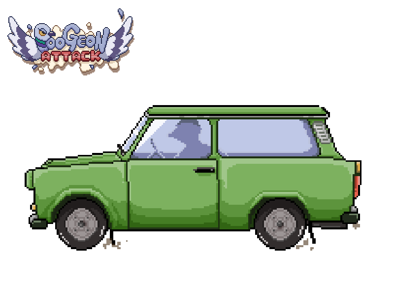 Trabant Car Poogeon animation animation cycle arcade car daftcode daftmobile game mobile motion motion design pixel pixel art pixelart pixels
