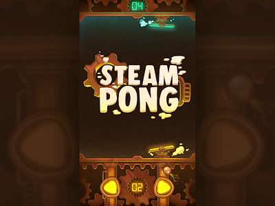 Steam Pong arcade concept daftcode daftmobile design game logo mobile multiplayer steampunk