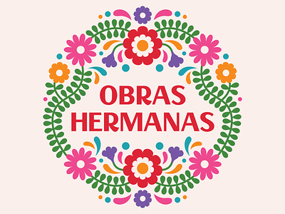 Obras Hermanas colorful logo cute logo logo mexican mexican folk art