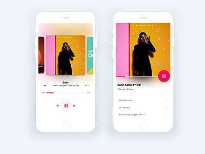 Music Player UI app clean design minimal shadows