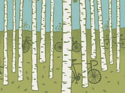 Hide N' Seek art print bicycle bikes poster screenprint