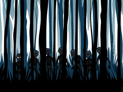 Simon Says art print night poster screenprint woods