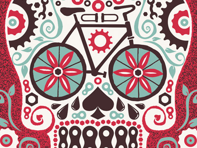 Bicycle Sugarskull by Cricket Press on Dribbble