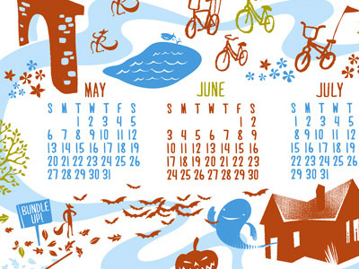 2012 calendar poster screenprint