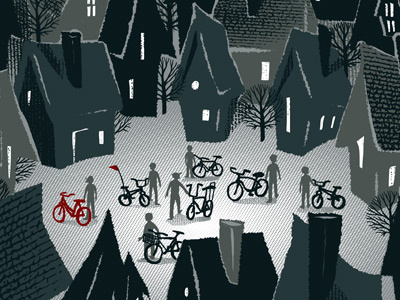 The Neighborhood art print bicycle bikes poster screenprint