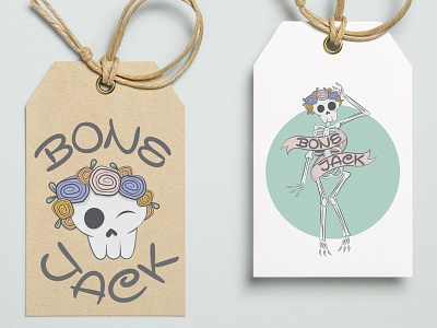 Bone Jack logo brand design illustration logo pastel skeleton vector