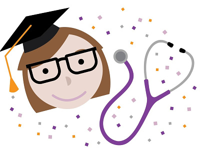 Nurse grad illustration character grad graduation illustration nurse stethoscope vector