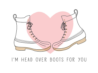 head over boots boots illustration lyrics print valentine vector