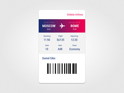 Daily UI Challenge #024 - Boarding Pass boarding pass design boardingpass dailyui dailyui024 design ui ui design web desgin