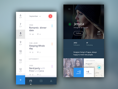 Social Calendar App mobile ui