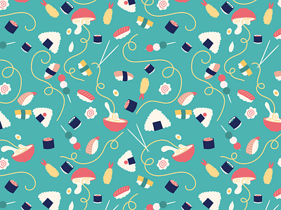 I Love Japanese Food Pattern