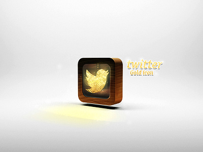 Twitter Gold icon gold icon twitter wood