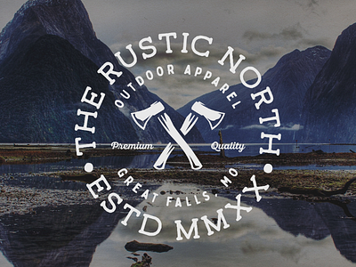 The Rustic North ax logo logodesign mountains outdoor retro vintage