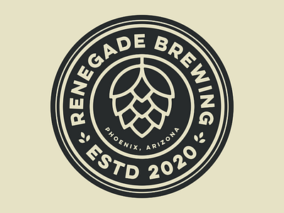 Renegade Brewing Logo Design bagde beer brewing logo logodesign retro round vintage