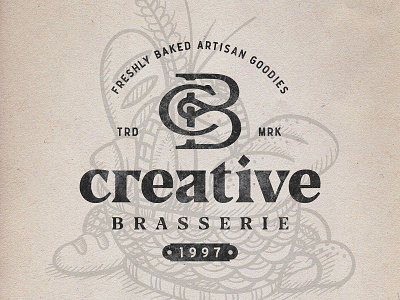 Creative Brasserie branding design illustration logo retro retro design typography vintage badge vintage font vintage logo