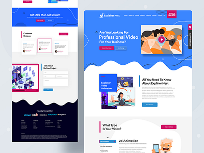 Explainer Nest Landing Page design ui ux web