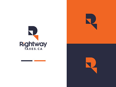 Right way taxes logo concept