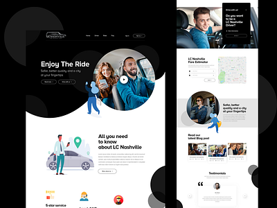 Ride Service Website design ui ux web