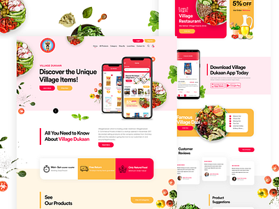 Village Food Landing page design ui ux web