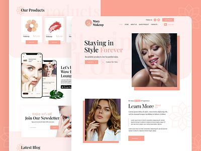 Makeup Landing Page design ui ux web