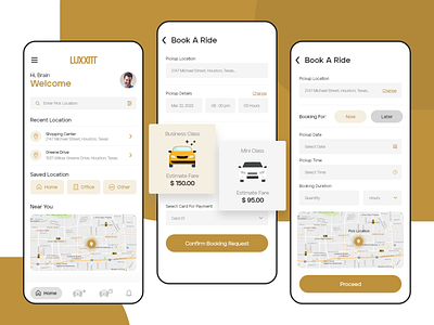 Ride App app design ride ui ux web