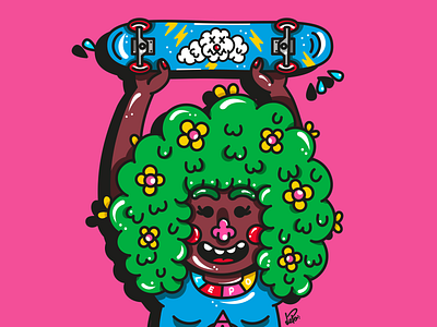 On a roll charactedesign illustration skateboard