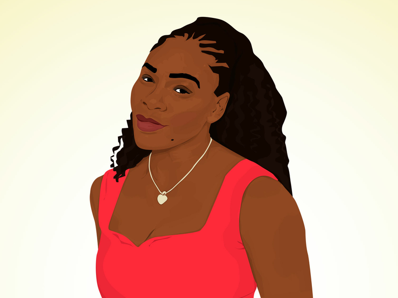 Serena Williams 2019 illustration portrait serena sophisticated strong woman tennis us open venus