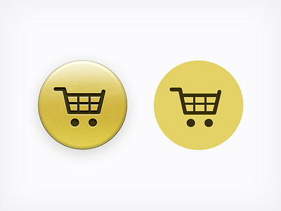 Skeuomorphic vs Flat Design button cart e commerce ecommerce flat gold skeuomorphism yellow