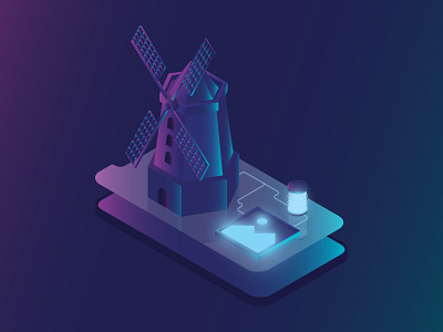 Windmill Phone Isometric