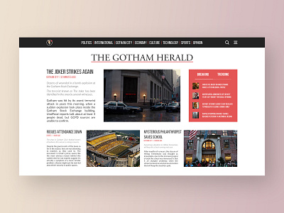 Gotham Herald blog design magazine news newspaper ui ux web web desgin website website concept