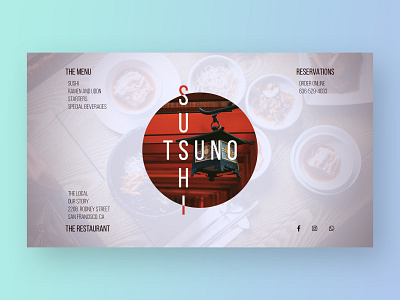 Tsuno Sushi business clean design japanese japanese food minimal restaurant sushi ui ux web web design website website concept