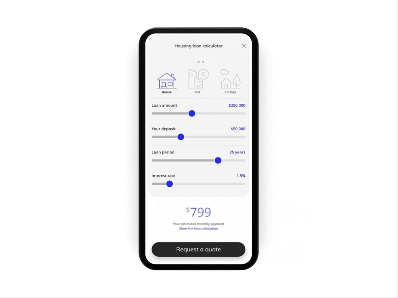 Loan calculator adobe xd app calculator dailyui loan