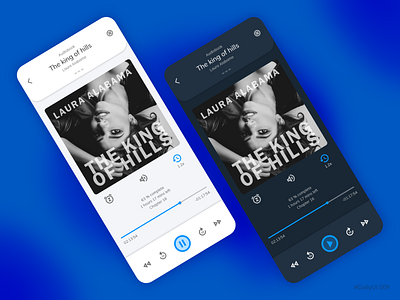 Audiobook player adobe xd app audiobook daily ui mobile music player night mode