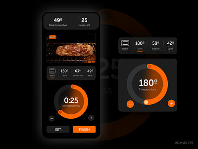 Smart oven app adobe xd countdown dailyui oven smart timer