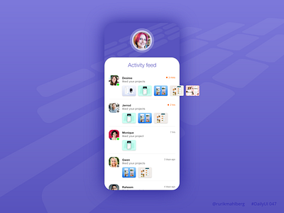 Activity feed activity activity feed app daily ui design feed liked minimalist mobile modern notifications trendy ui ux