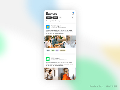 Job list app daily ui job list minimalist mobile modern trendy ui ux