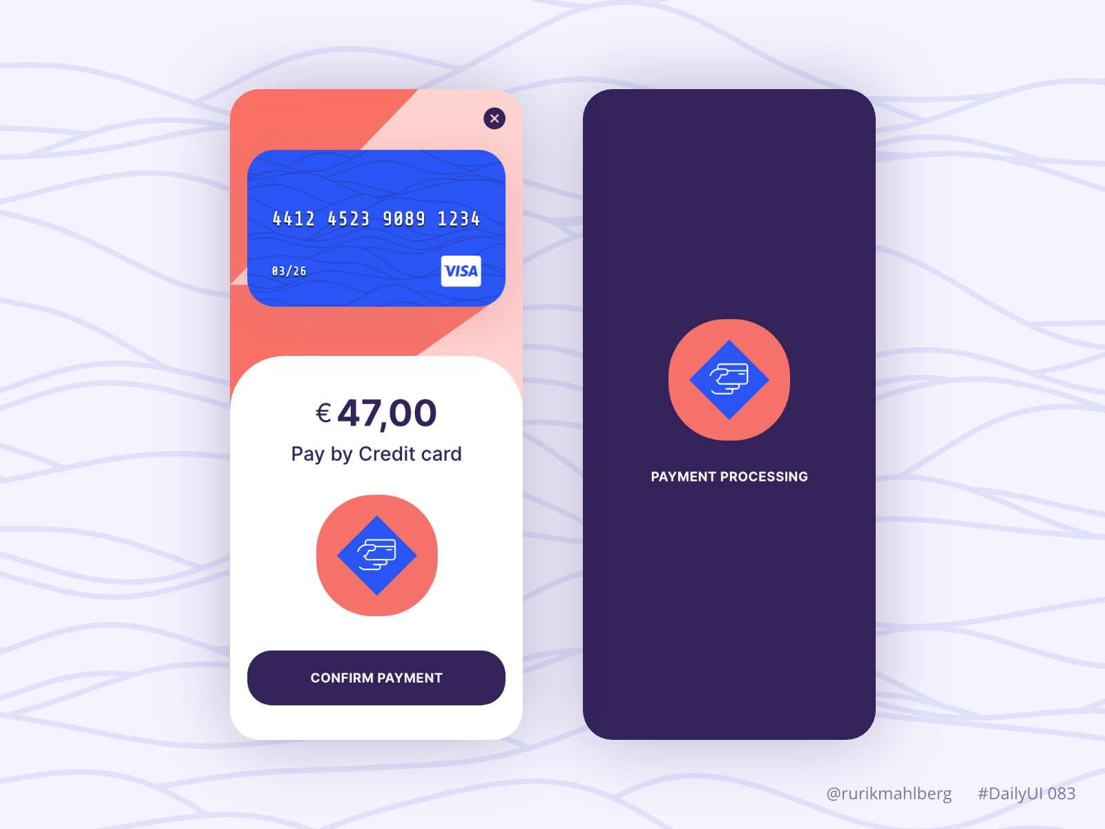 Button design for payment by Rurik on Dribbble