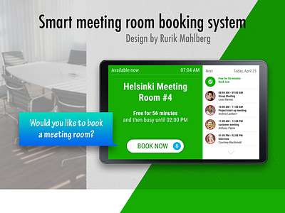 Smart meeting room booking VUI by Rurik on Dribbble