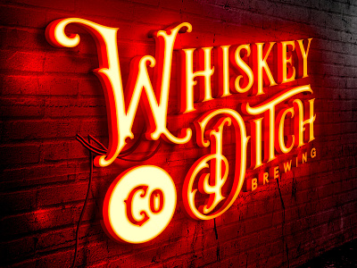 Whiskey Ditch Brewing Company beer branding brewing brewing company ditch logo neon sign sign whiskey