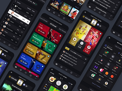 Sport Gambling Mobile App bet betting black dark mode design gambling mobile app mobile design sport ui user experience user interface ux