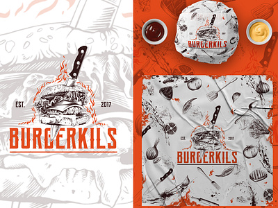 Burgerkils Logo and Paper Wrap Design