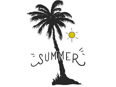 Summer branding design illustration typography