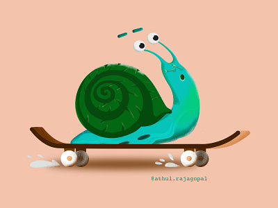 Skating Snail adobe photoshop digitalart